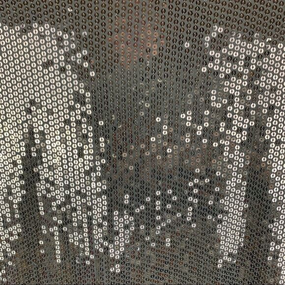 VELVET Black Sequined Cap Sleeve V-Neck Cocktail Dress M‎ - Picture 10 of 14